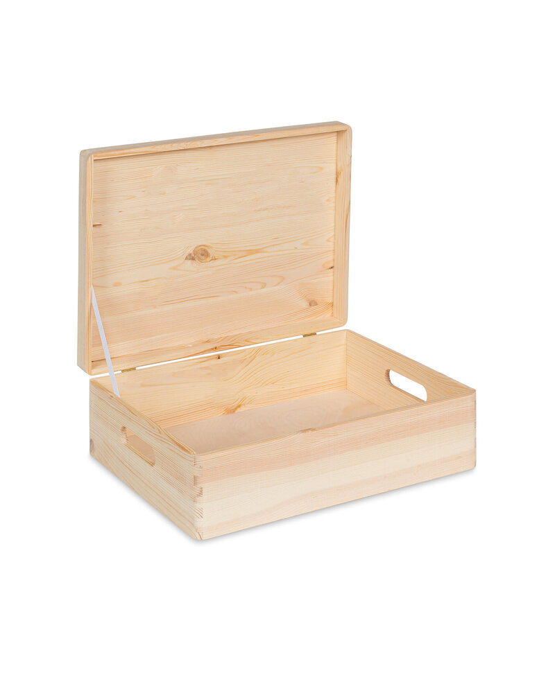 KIM Midi houten kist met klepdeksel - 40 x 30 x 13 cm