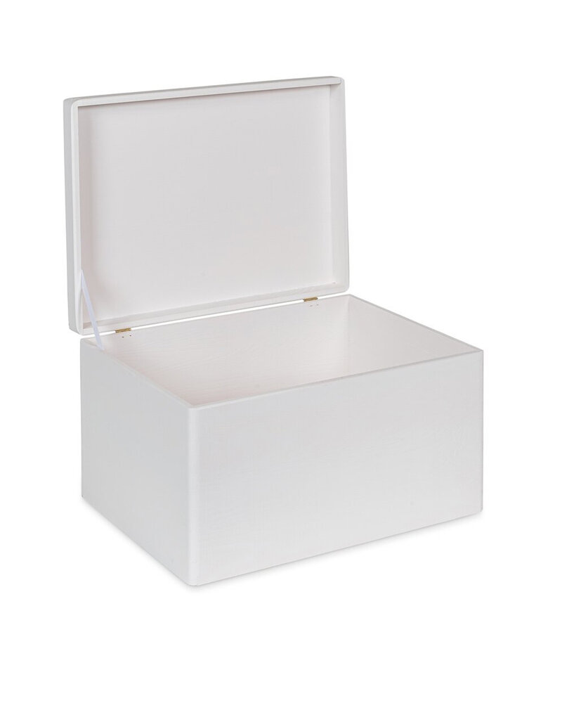 KIM MAXI houten kist wit  volledig gesloten - 40 x 30 x 23 cm