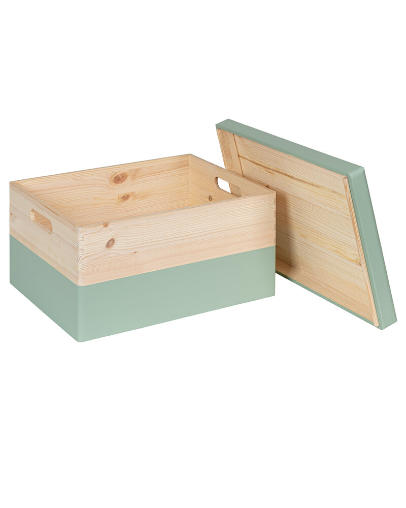 KIM Maxi houten kist - losse deksel - Tijm - 40 x 30 x 23 cm