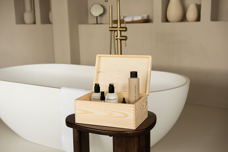 EVA mini houten kistje naturel met klepdeksel  - 30 x 20 x 13 cm