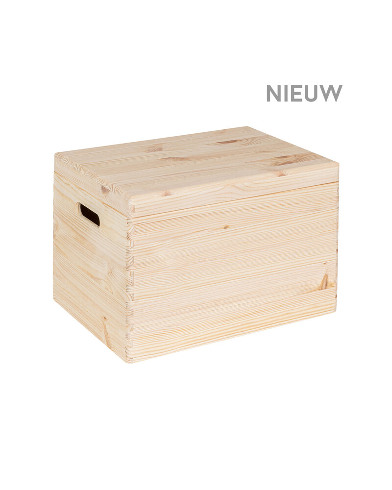 KIM Maxi XL  houten kist met klepdeksel - 40 x 30 x 26 cm