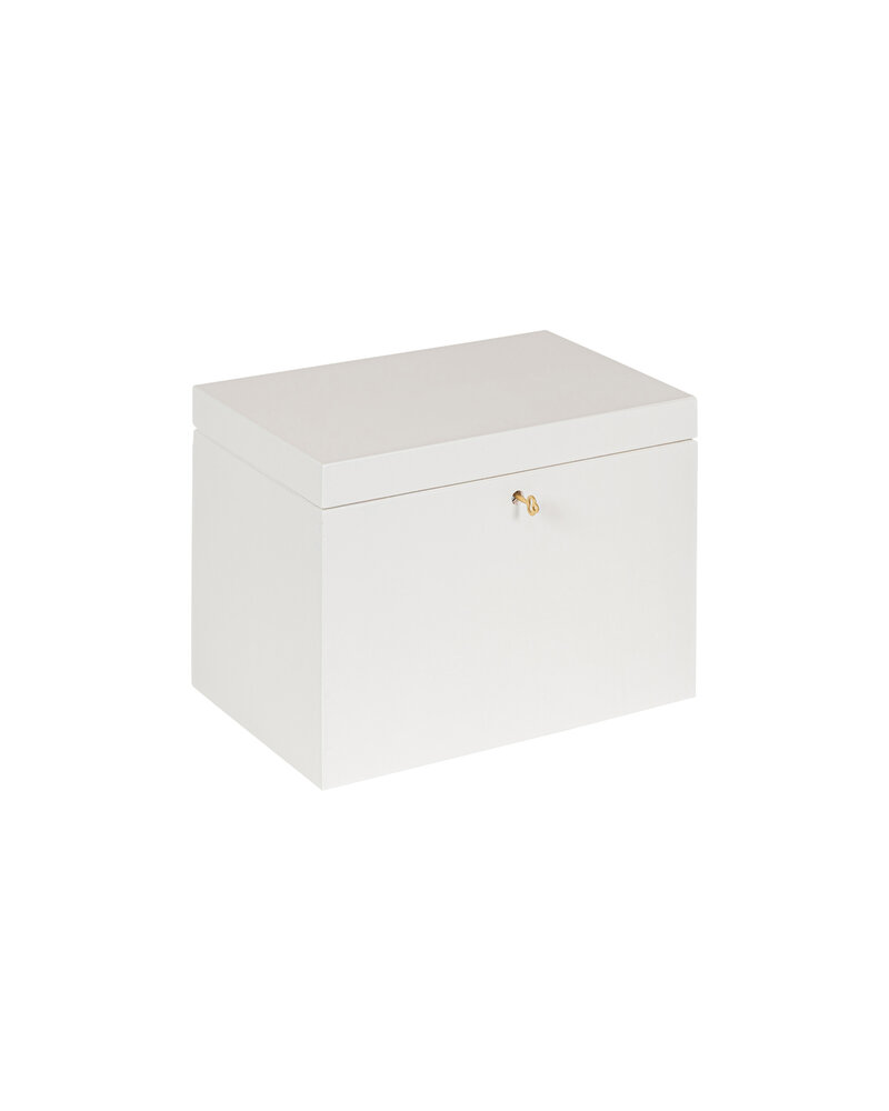 BAS kist Kokos wit afsluitbaar koperen sleutel - 30 x 20 x 23 cm