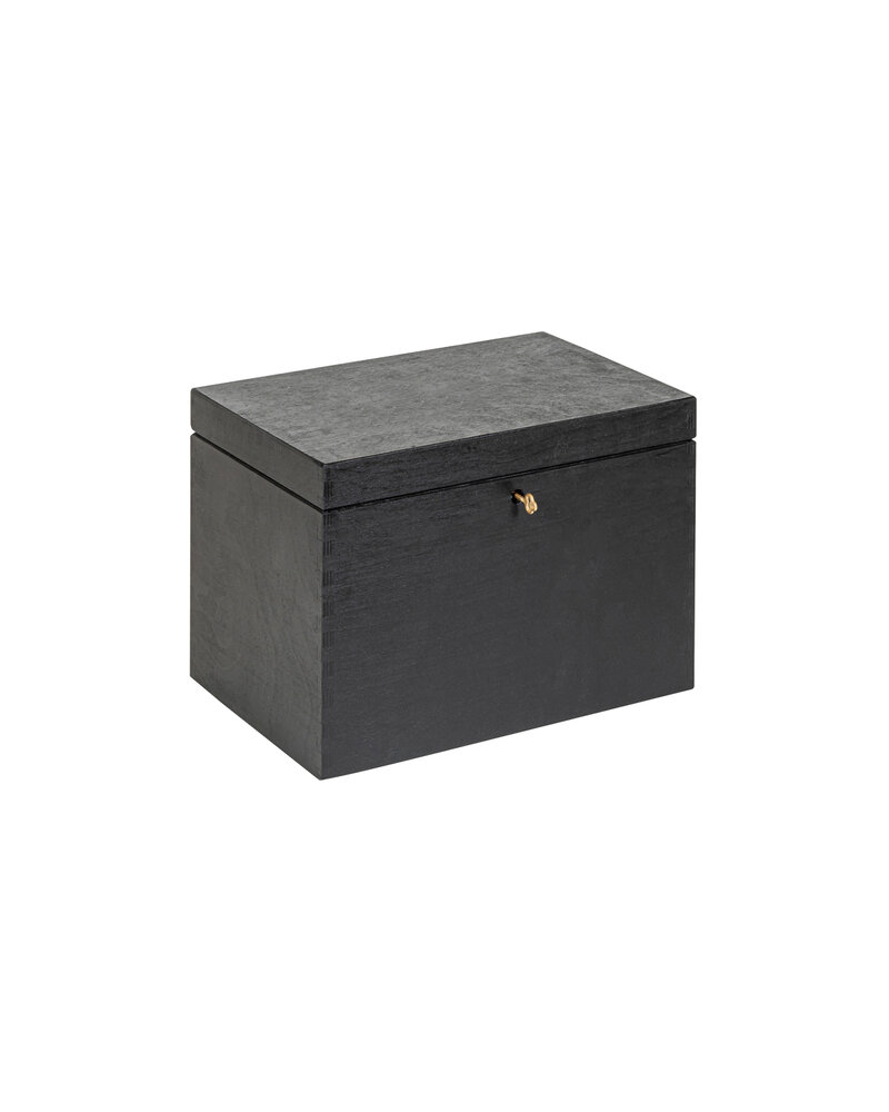 BAS kist zwart afsluitbaar koperen sleutel - 30 x 20 x 23 cm