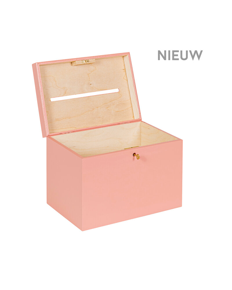 BAS enveloppenkist Framboos afsluitbaar met koperen sleutel  - 30 x 20 x 23 cm