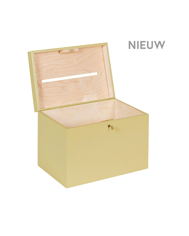BAS enveloppenkist Pistache afsluitbaar met koperen sleutel  - 30 x 20 x 23 cm