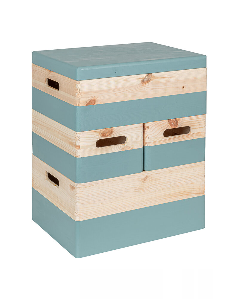 KIM denim stapel set  - 40 x 30 x 49 cm