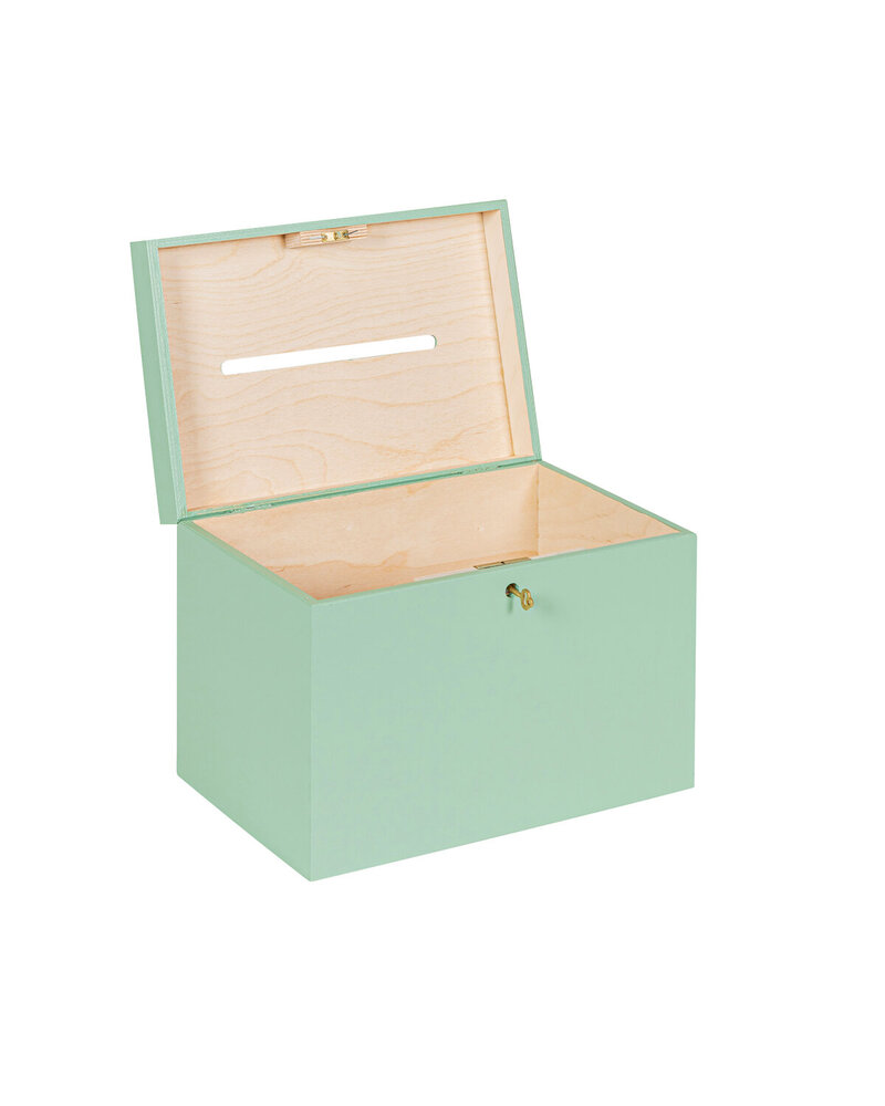 BAS enveloppenkist met slot Tijm - met koperen sleutel  | 30 x 20 x 23 cm