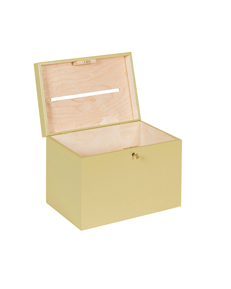 BAS enveloppenkist met slot Pistache - met koperen sleutel  | 30 x 20 x 23 cm