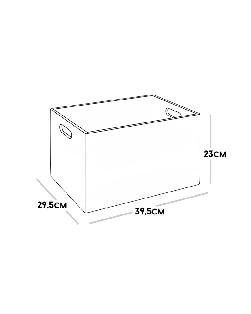 HAUDT® Houten stapel kist KIM MAXI open Mandarijn - 39,5 x 29,5 x 23 cm - inhoud 24,1L - oranje kist - opbergkist