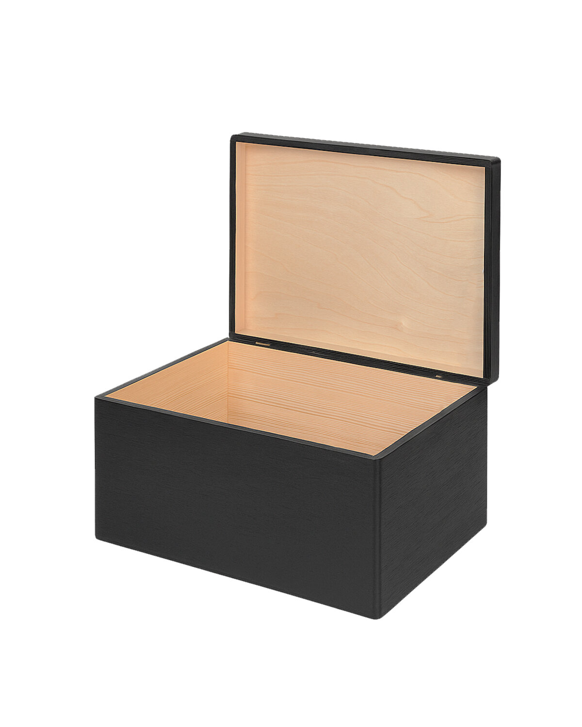 EVA - HOUTEN KIST MET KLEPDEKSEL - zwart - 40x30x24