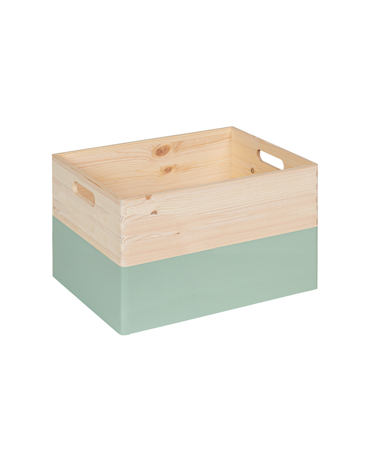 KIM Maxi houten kist open met handgrepen - Tijm - 40 x 30 x 23 cm