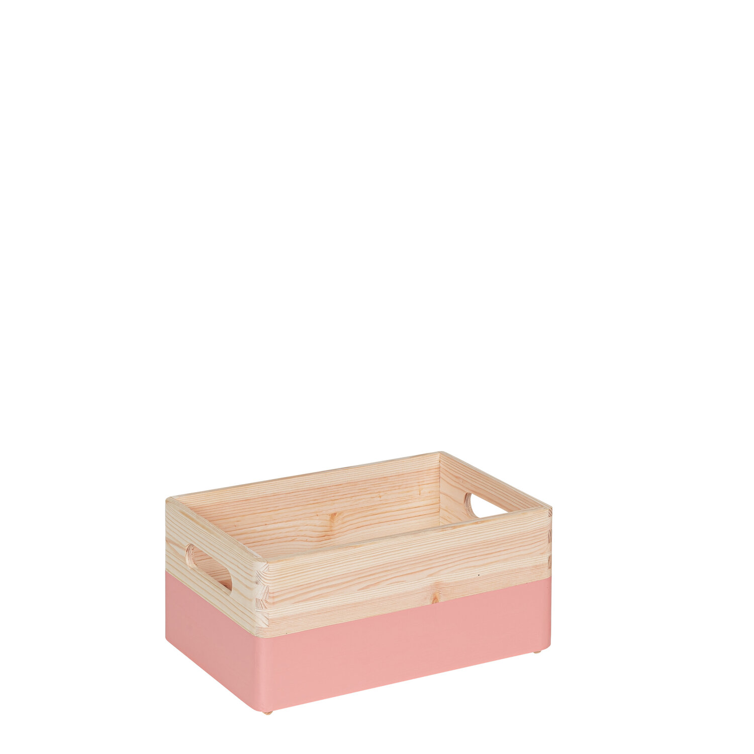 KIM Mini houten kist open met handgrepen - Framboos - 30 x 20 x 13 cm