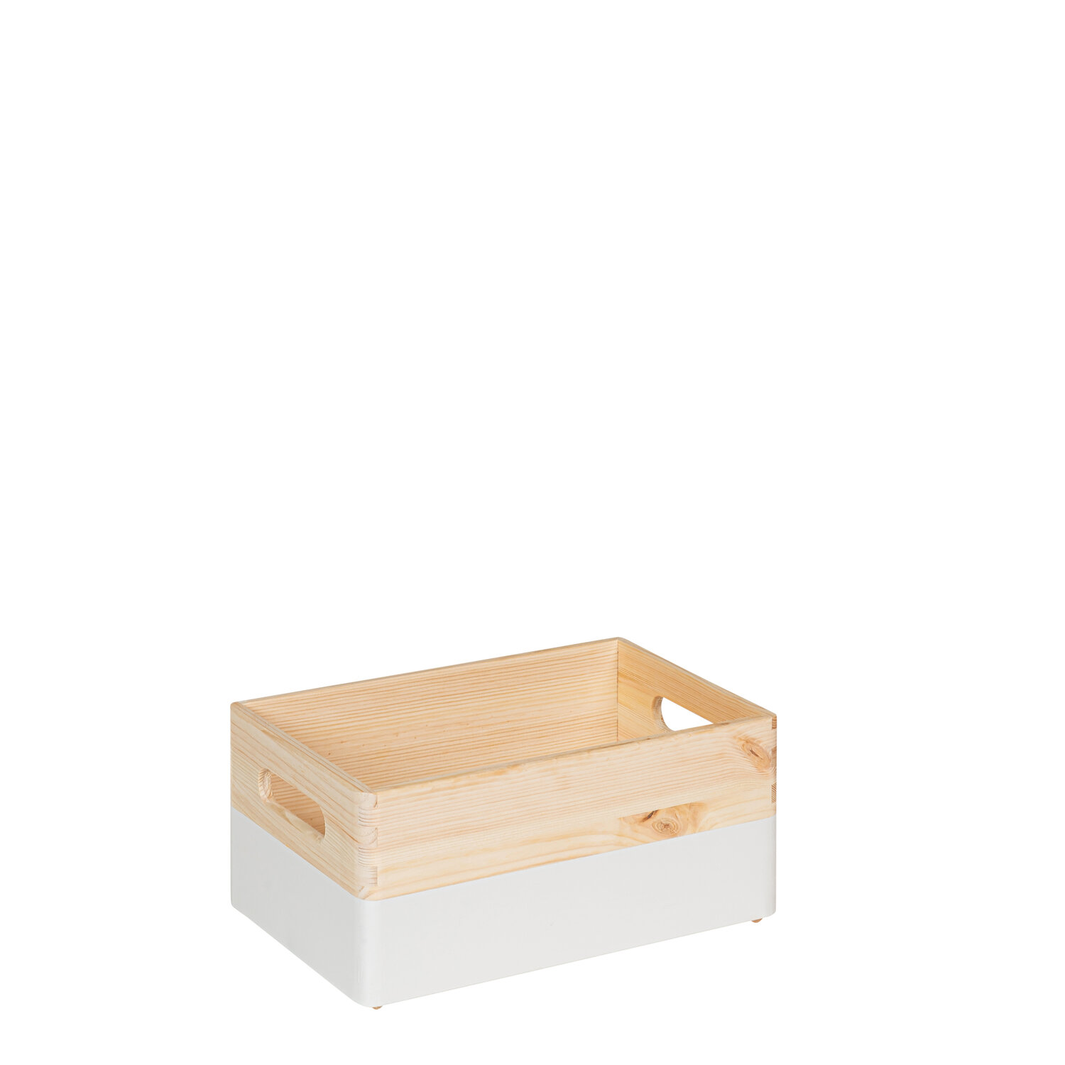 KIM Mini houten kist open met handgrepen - kokos - 30 x 20 x 13 cm