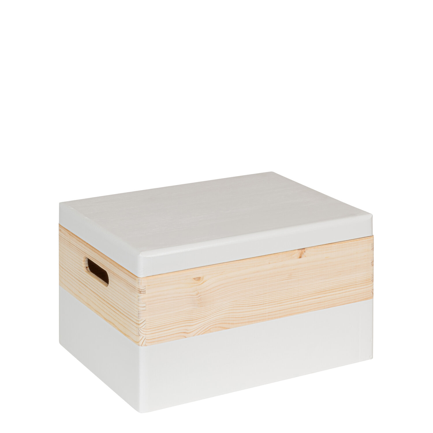 KIM Maxi houten kist - losse deksel - kokos - 40 x 30 x 23 cm