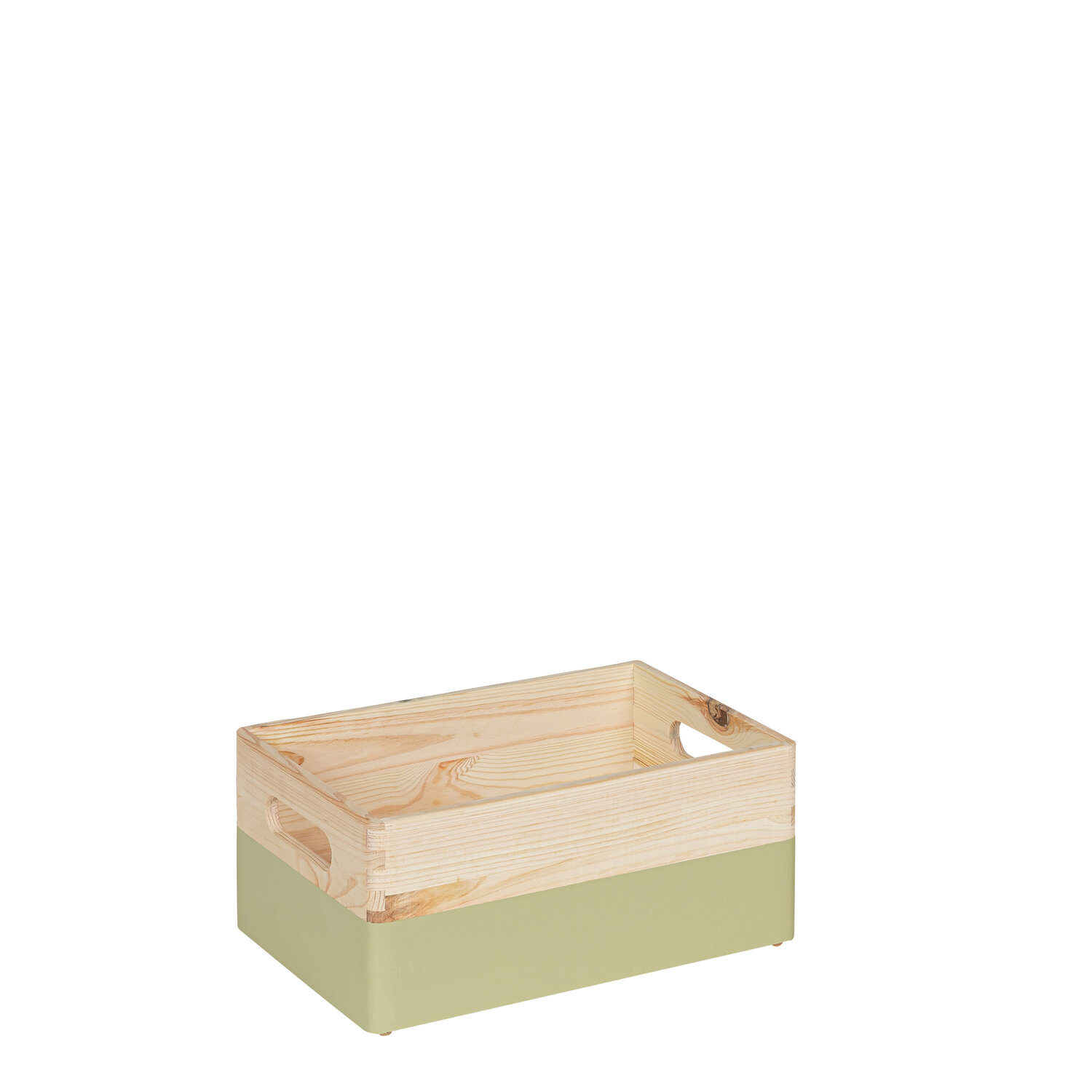 KIM Mini houten kist open met handgrepen - pistache - 30 x 20 x 13 cm