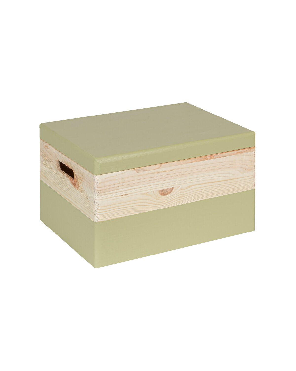 KIM Maxi houten kist - losse deksel - pistache - 40 x 30 x 23 cm