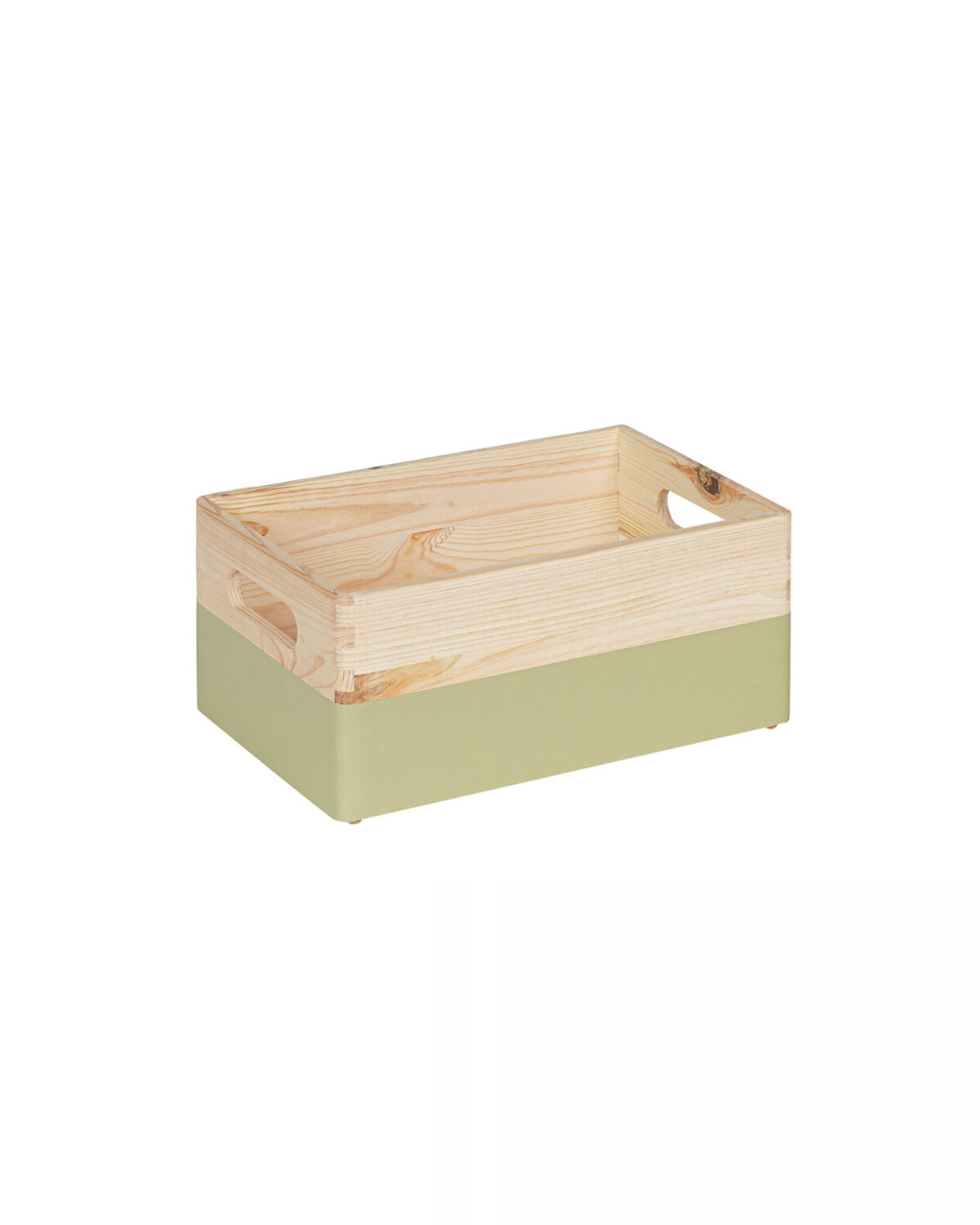 KIM Mini houten kist open met handgrepen - pistache - 30 x 20 x 13 cm