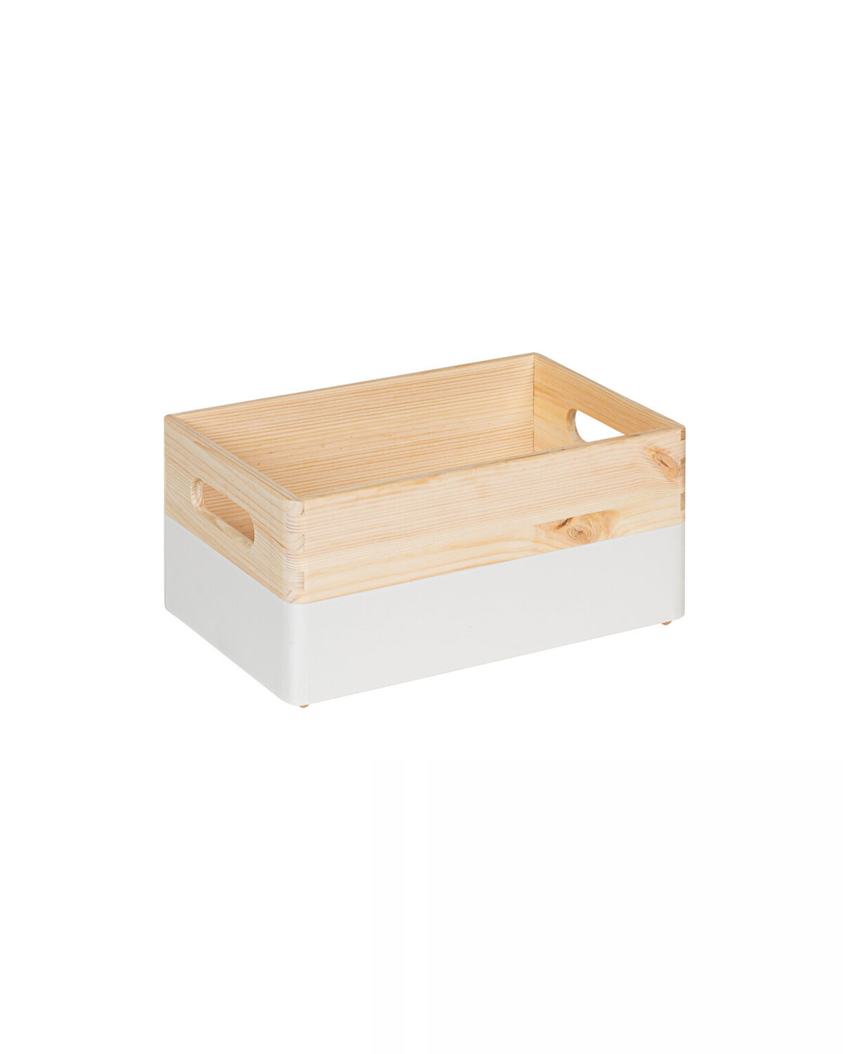 KIM Mini houten kist open met handgrepen - kokos - 30 x 20 x 13 cm