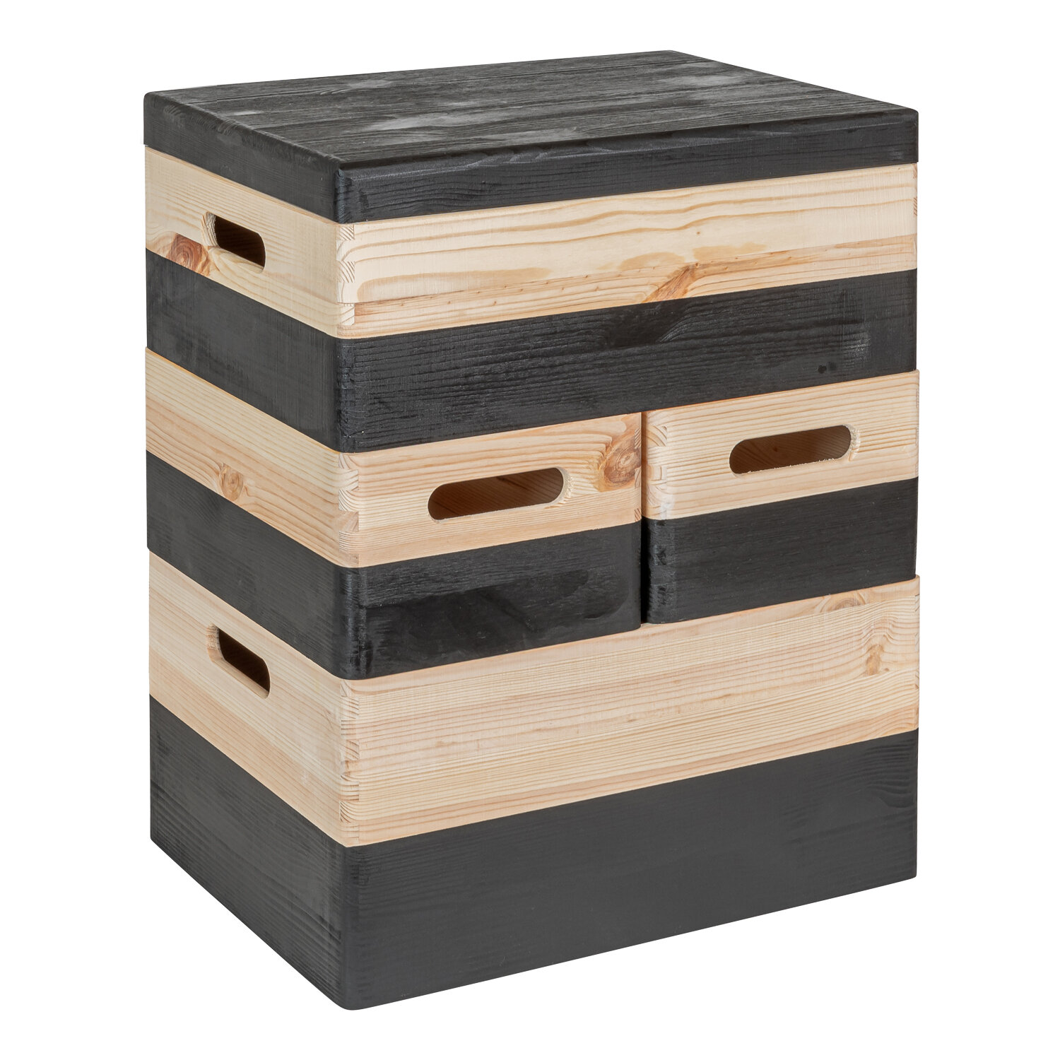 KIM zwart stapel set  - 40 x 30 x 49 cm