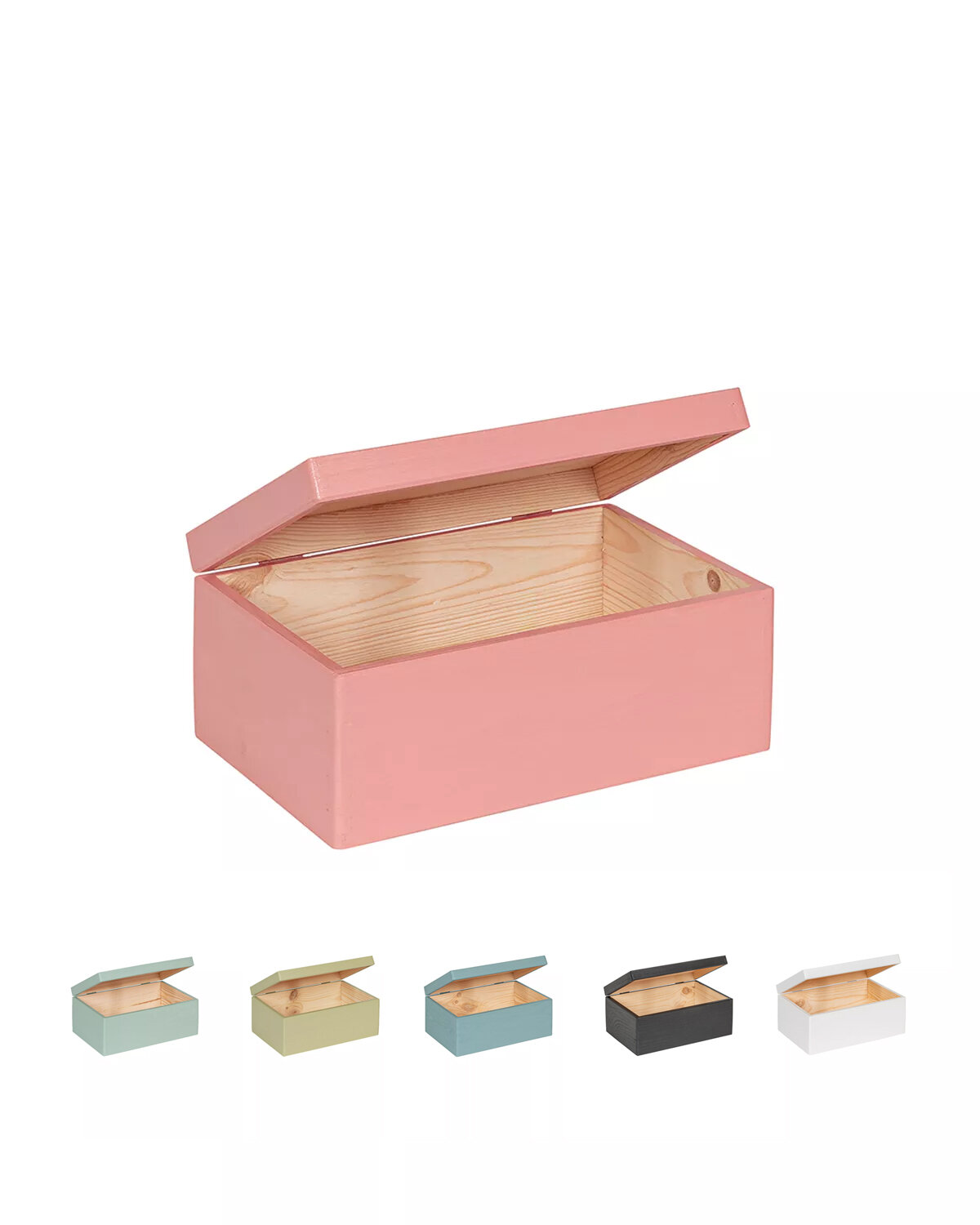 Eva mini houten kistje Framboos met klepdeksel - 30 x 20 x 13 cm