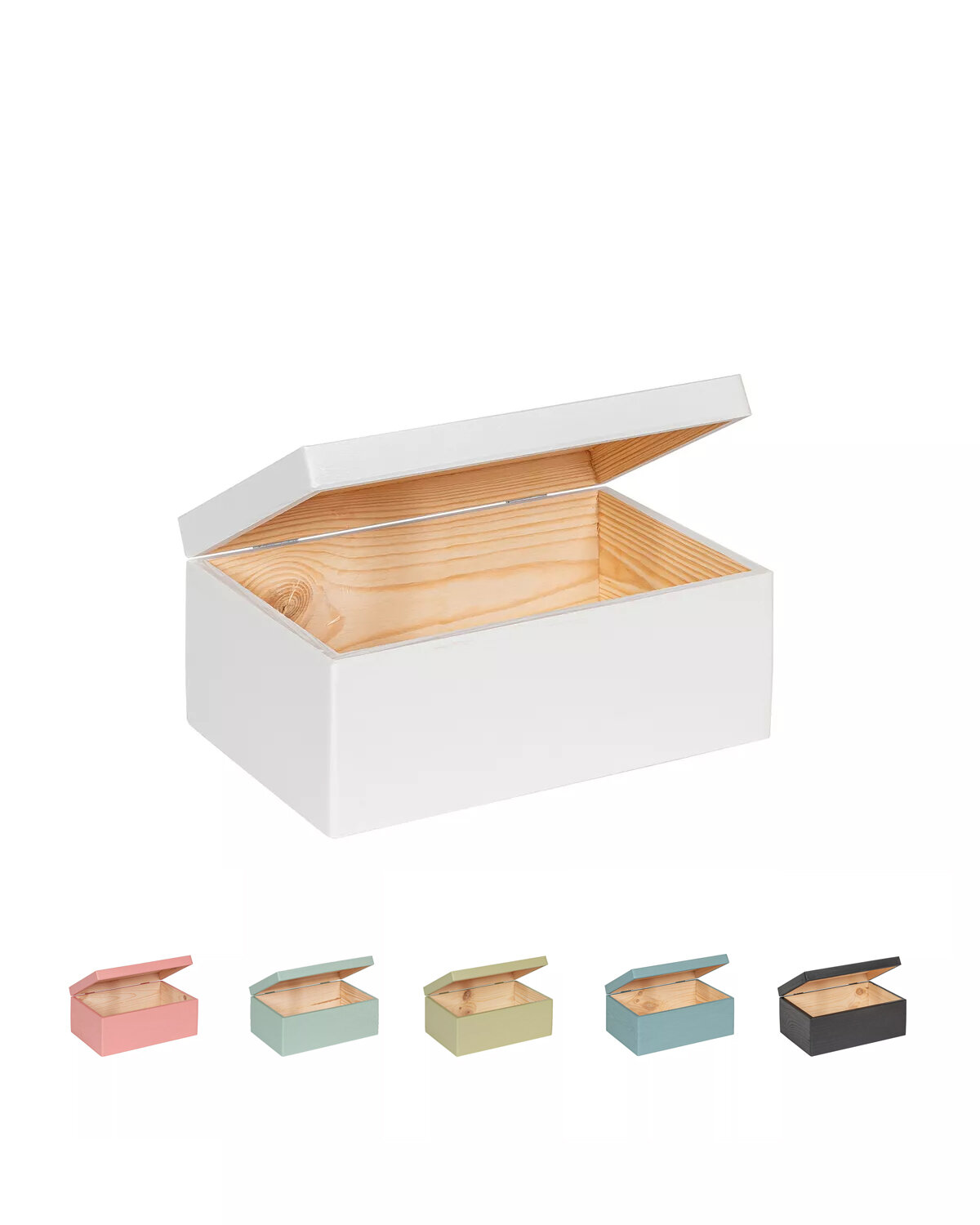 Eva mini houten kistje Kokos met klepdeksel - 30 x 20 x 13 cm