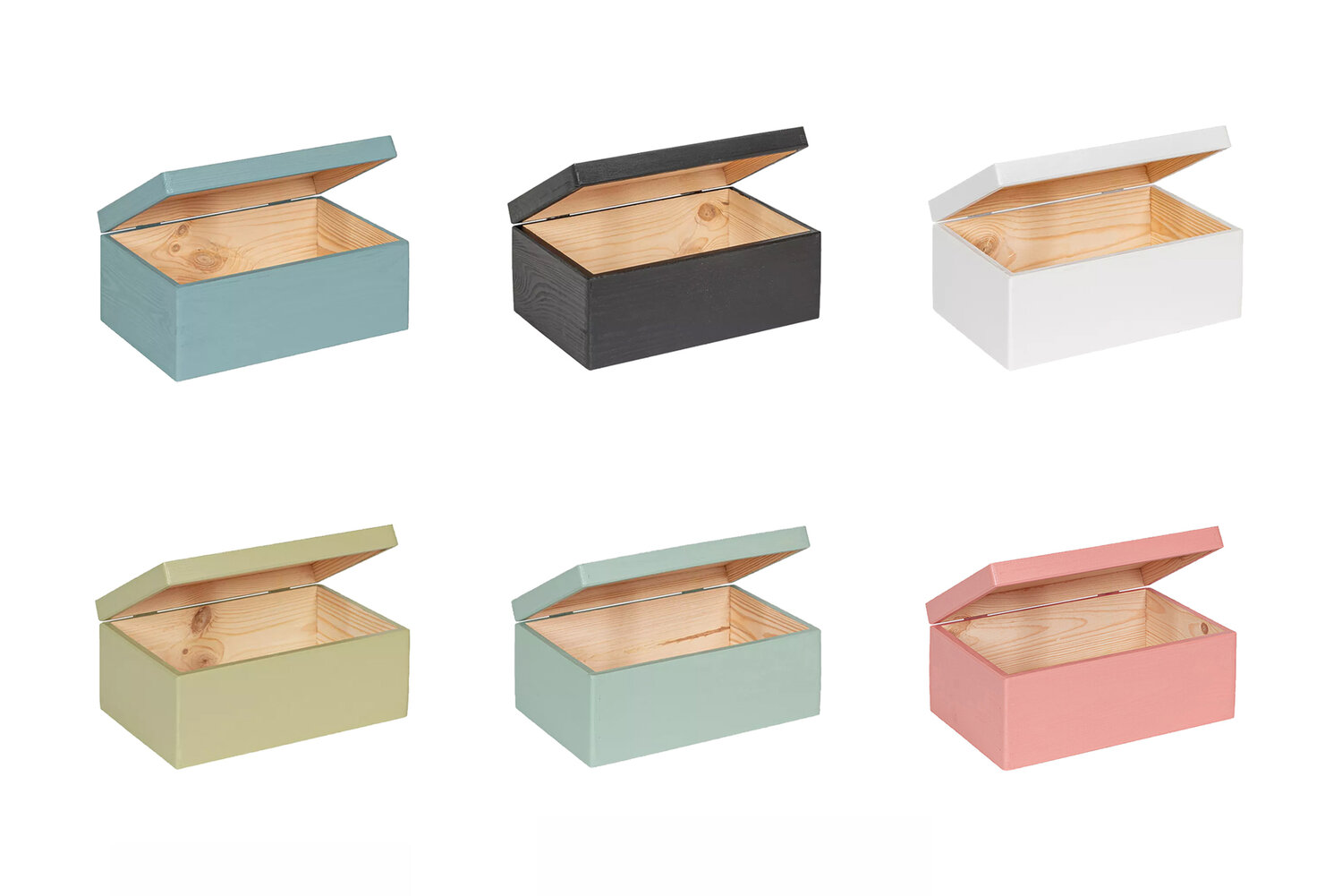 Eva mini houten kistje met klepdeksel - 30 x 20 x 13 cm
