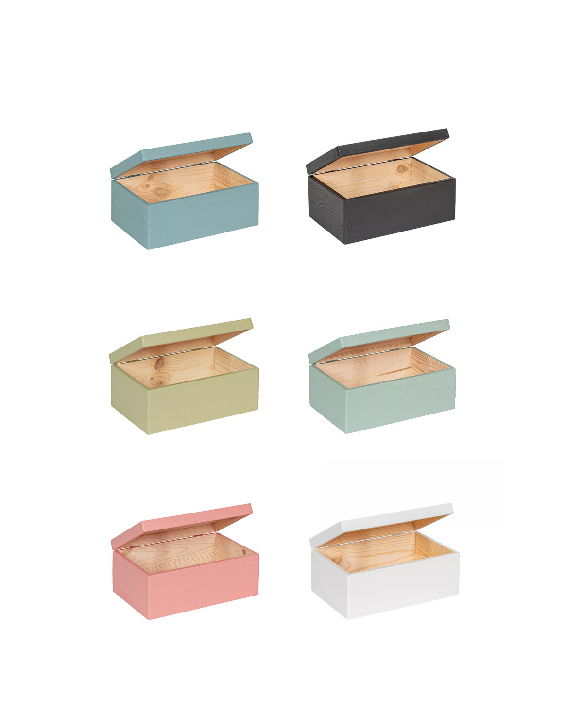 Eva mini houten kistje met klepdeksel - 30 x 20 x 13 cm