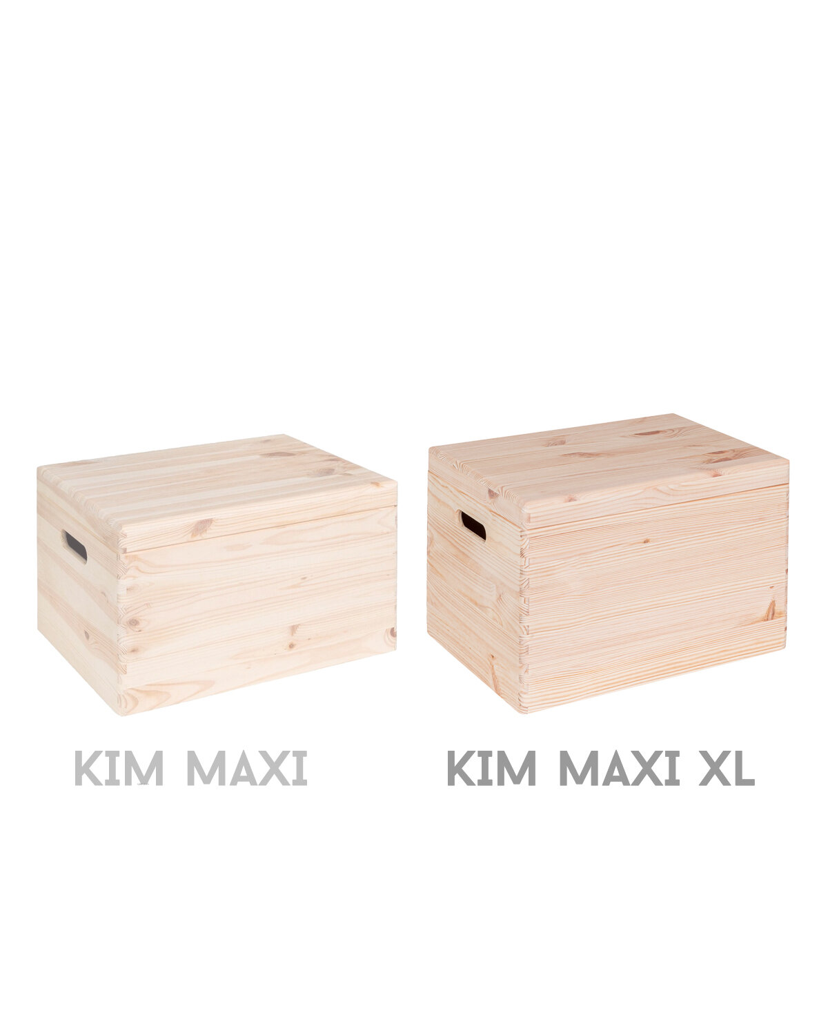 KIM Maxi XL  houten kist met klepdeksel - 40 x 30 x 26 cm