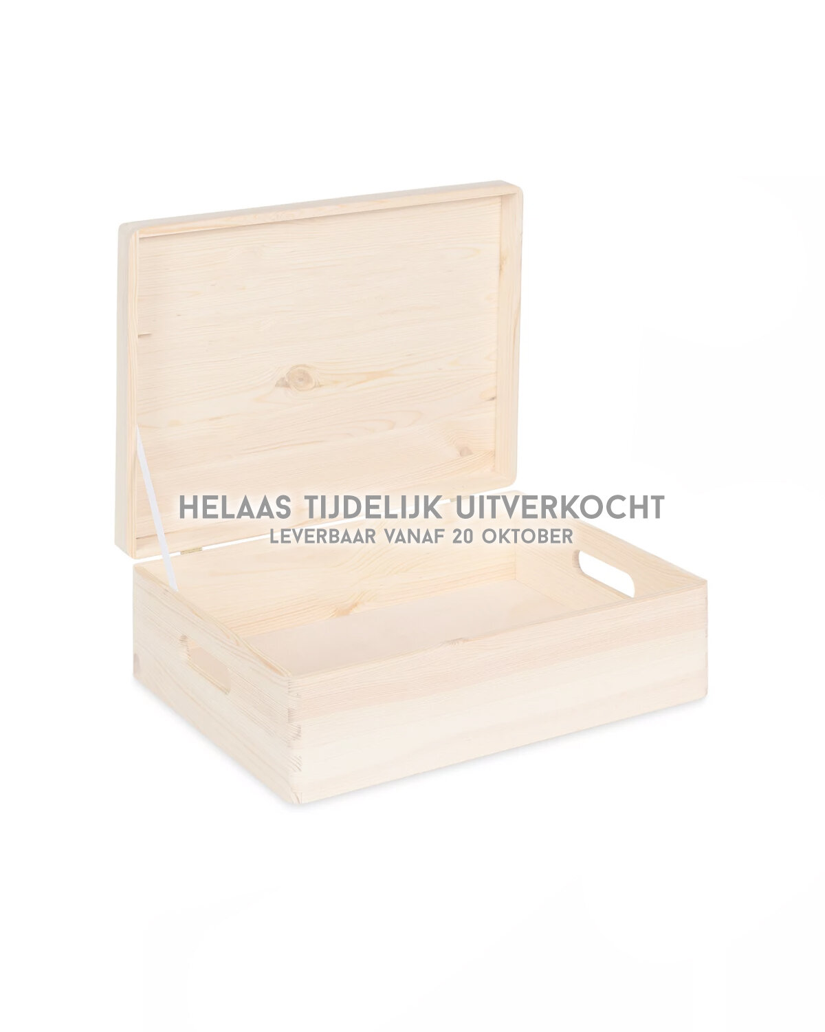 KIM Midi houten kist met klepdeksel - 40 x 30 x 13 cm