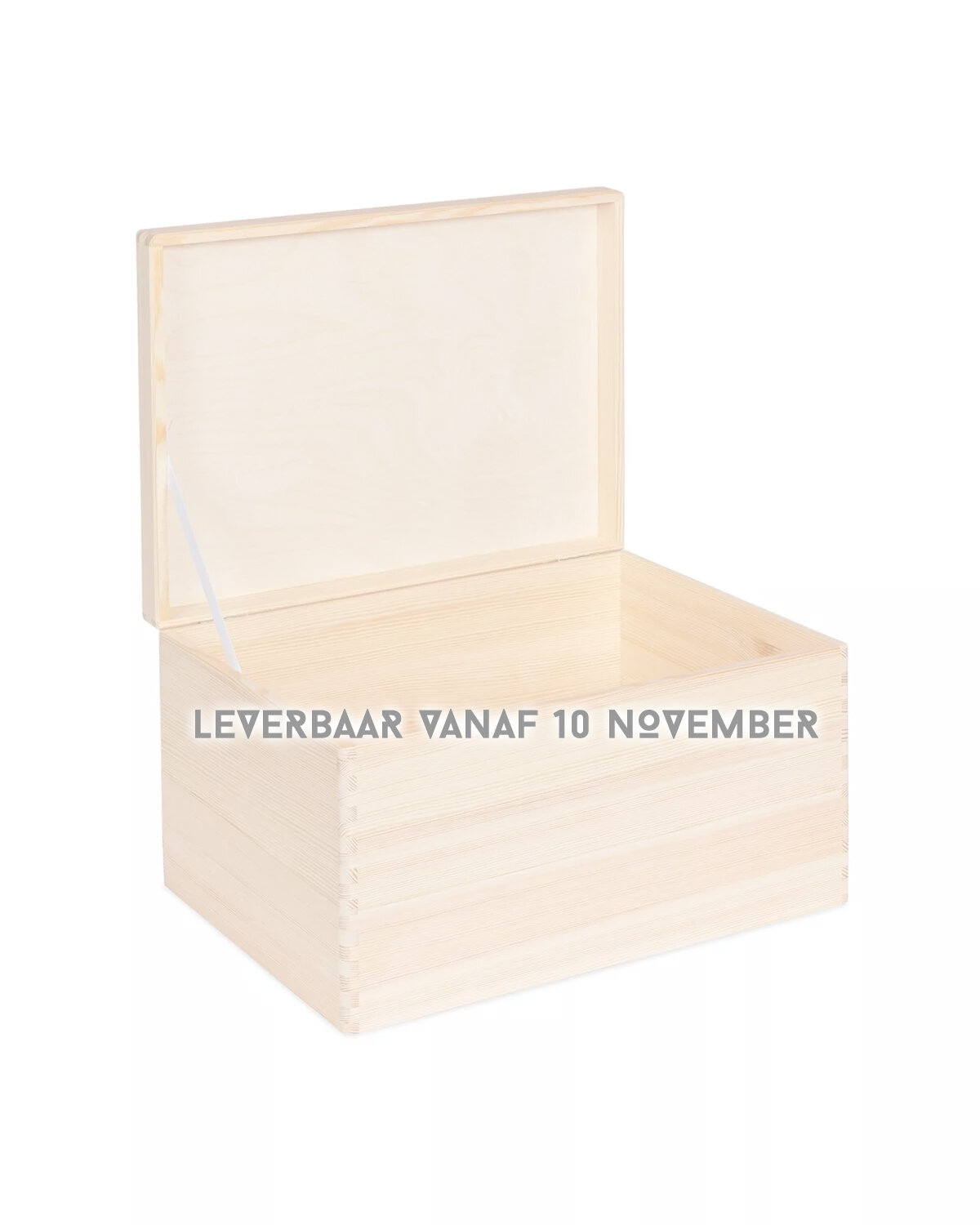 EVA MAXI houten kist met klepdeksel naturel - 40 x 30 x 23 cm