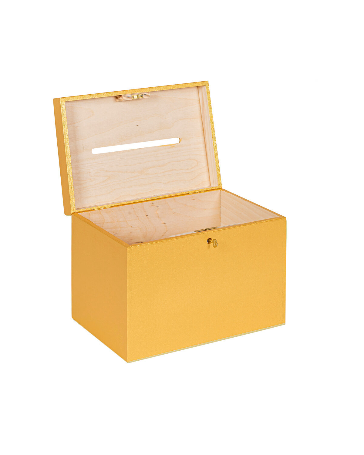 BAS enveloppenkist Goud afsluitbaar met koperen sleutel  - 30 x 20 x 23 cm