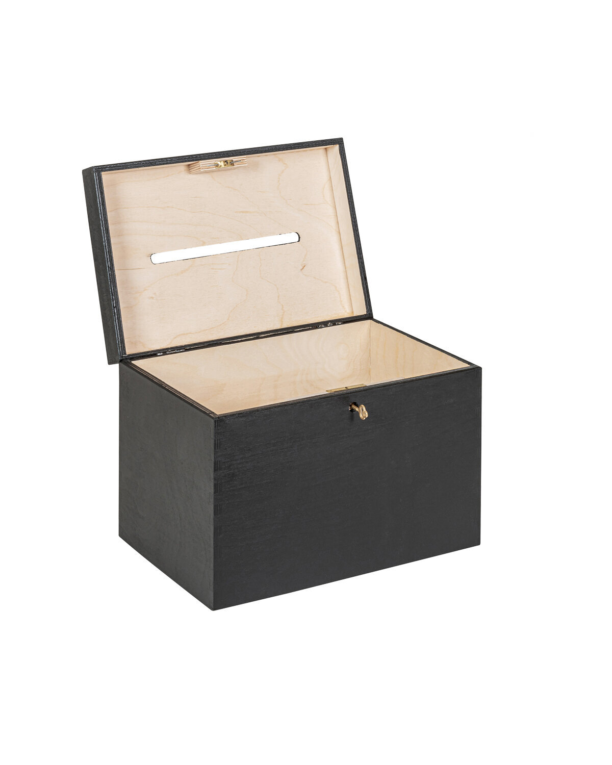 BAS enveloppenkist zwart afsluitbaar koperen sleutel - 30 x 20 x 23 cm