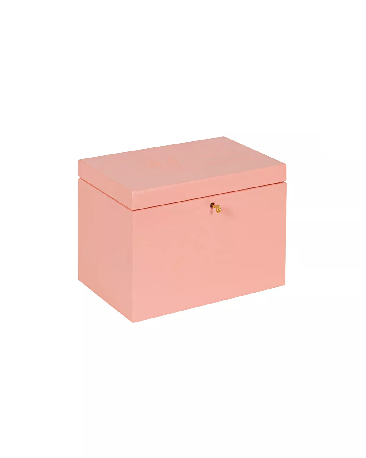 HAUDT&reg; Kistje met slot BAS Framboos - 30 x 20 x 23 cm - houten kist met slot - incl. koperen sleutel - Framboos metallic