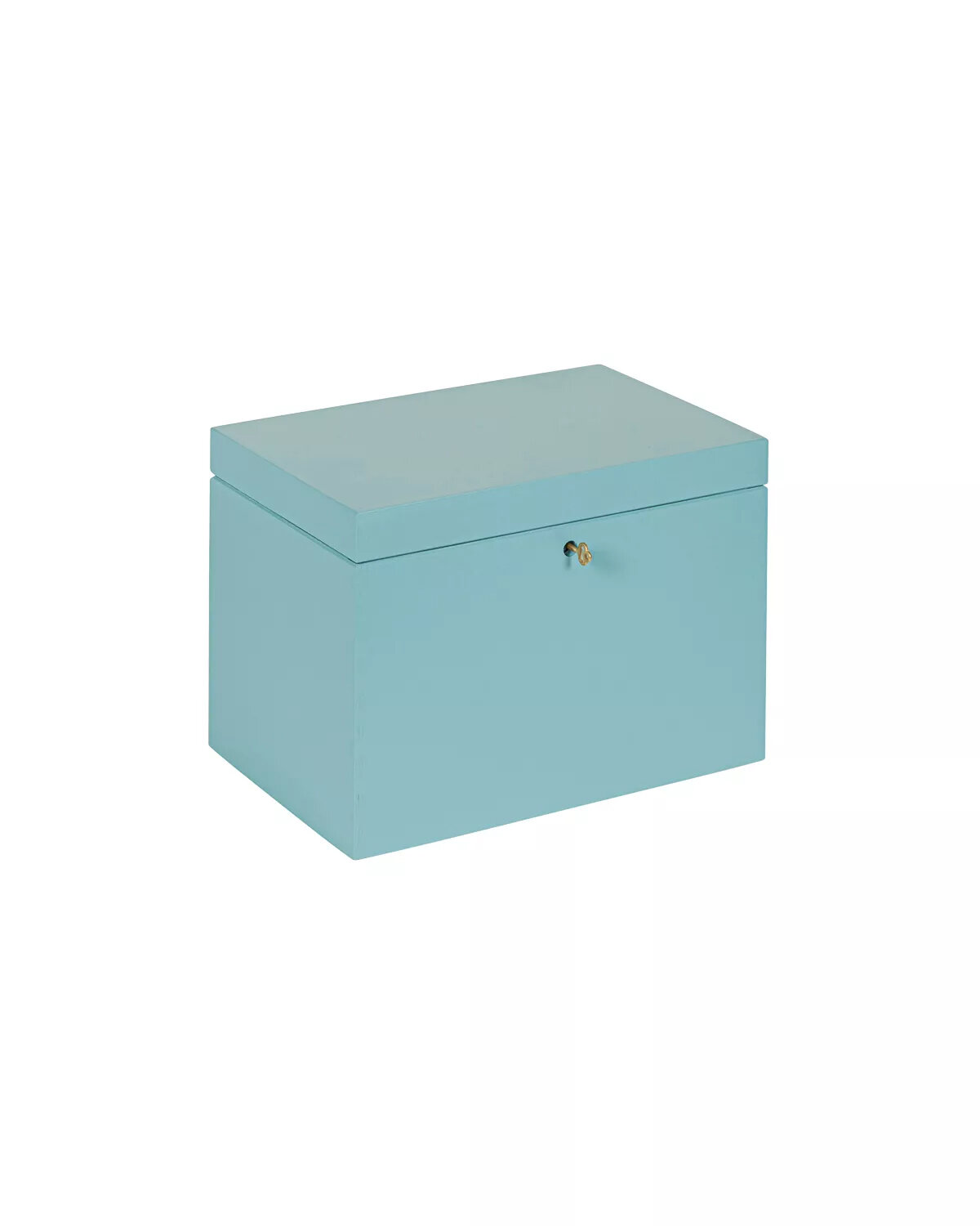 HAUDT&reg; Kistje met slot BAS Denim - 30 x 20 x 23 cm - houten kist met slot - incl. koperen sleutel - Denim metallic opber