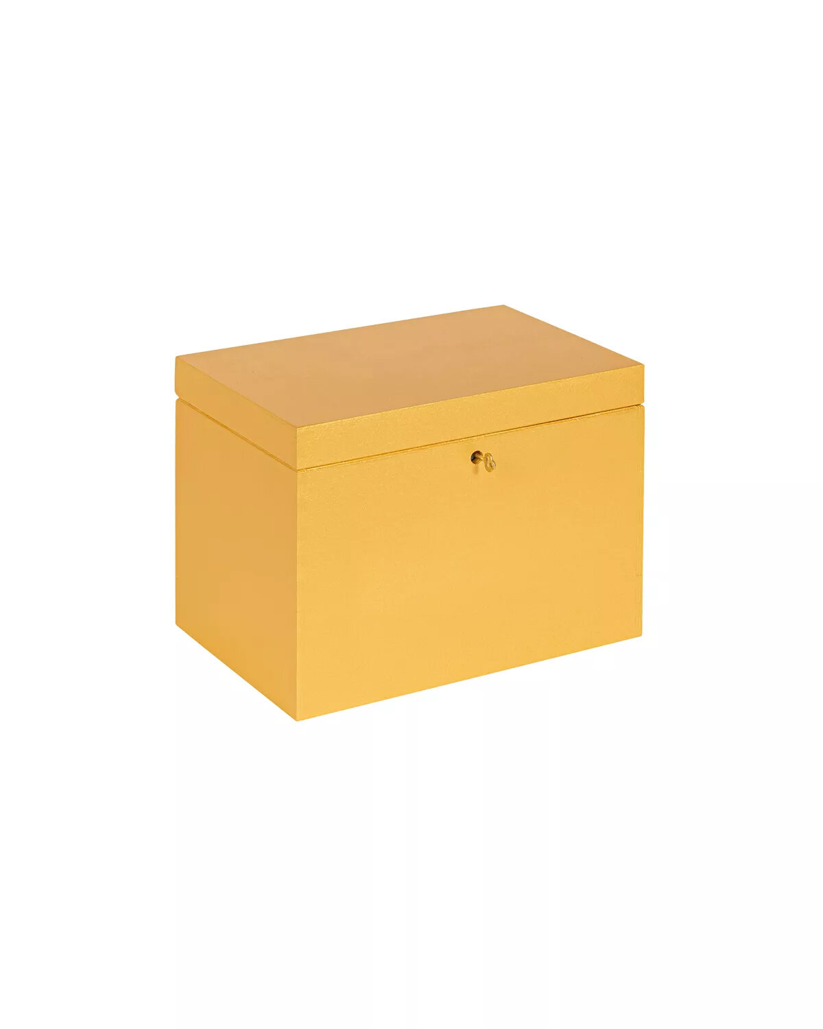 HAUDT&reg; Kistje met slot BAS Goud - 30 x 20 x 23 cm - houten kist met slot - incl. koperen sleutel - Gouden metallic o