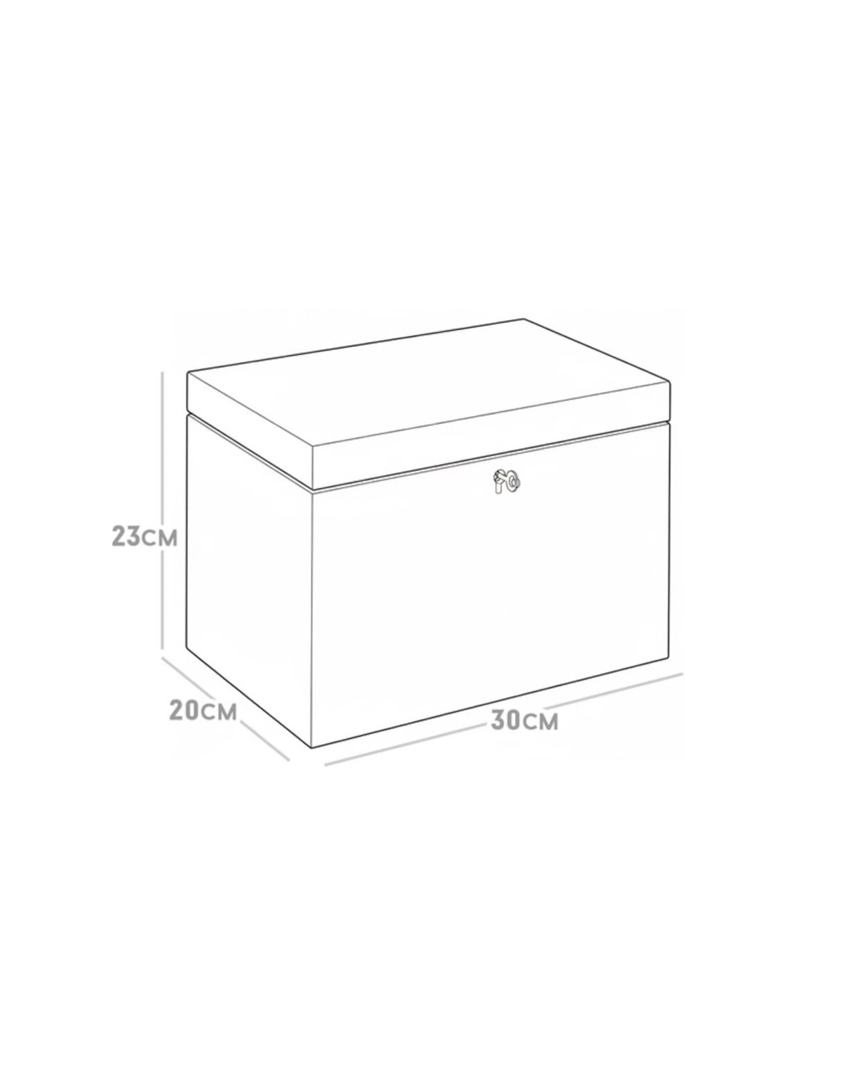 HAUDT&amp;#x00ae; Kistje met slot BAS Kokos wit - 30 x 20 x 23 cm - houten kist met slot - incl. koperen sleutel - Kokos wit me