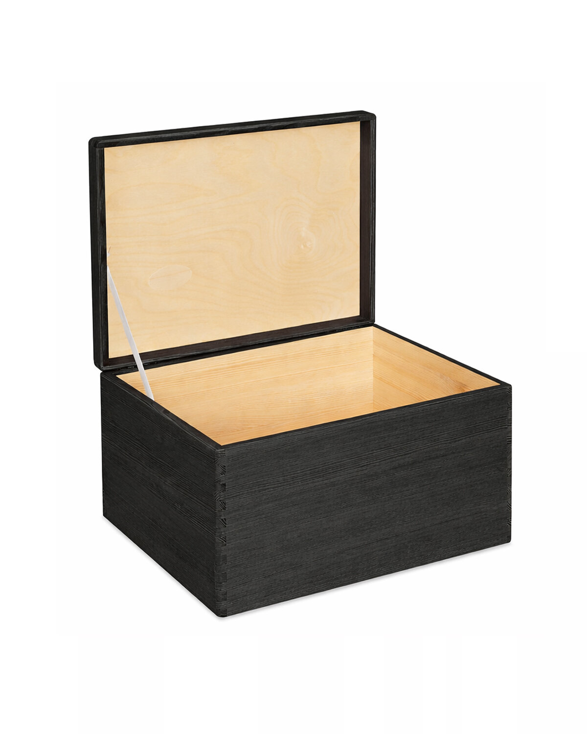 EVA MAXI houten kist met klepdeksel mat zwart - 40 x 30 x 23 cm