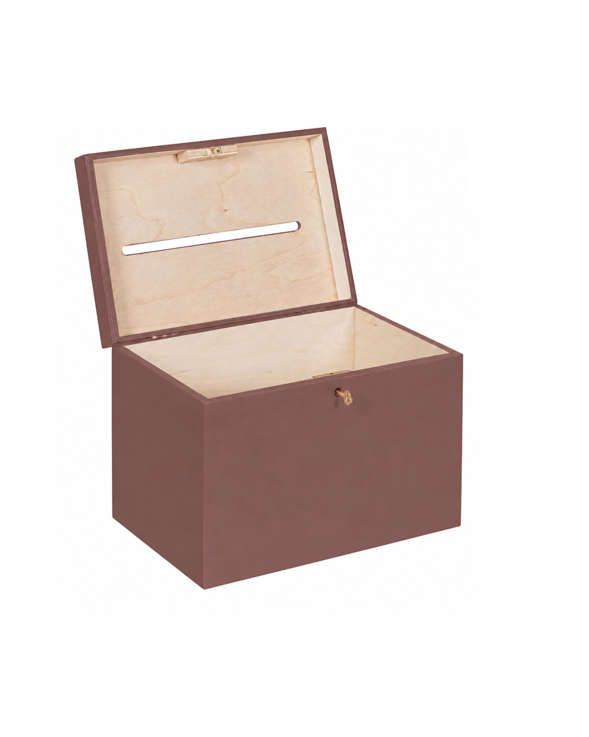 BAS enveloppenkist met slot merlot - met koperen sleutel  | 29 x 20 x 21cm