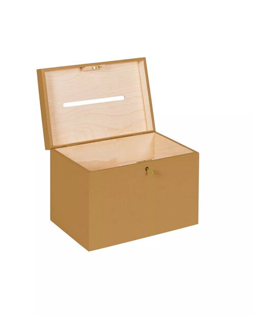 BAS enveloppenkist met slot Toffee - met koperen sleutel  | 29 x 20 x 21cm