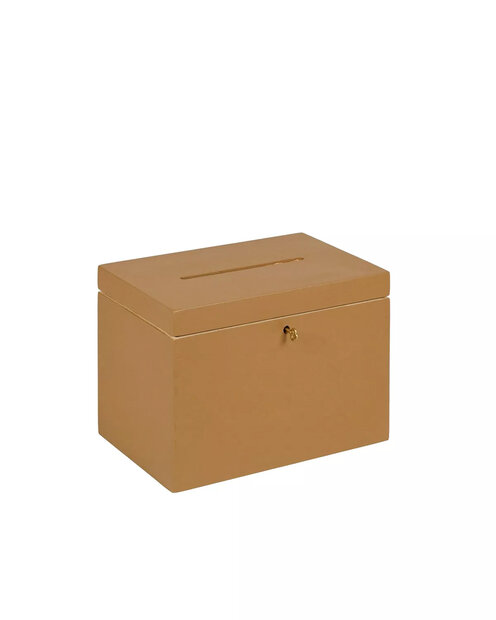 BAS enveloppenkist met slot Toffee - met koperen sleutel  | 29 x 20 x 21cm
