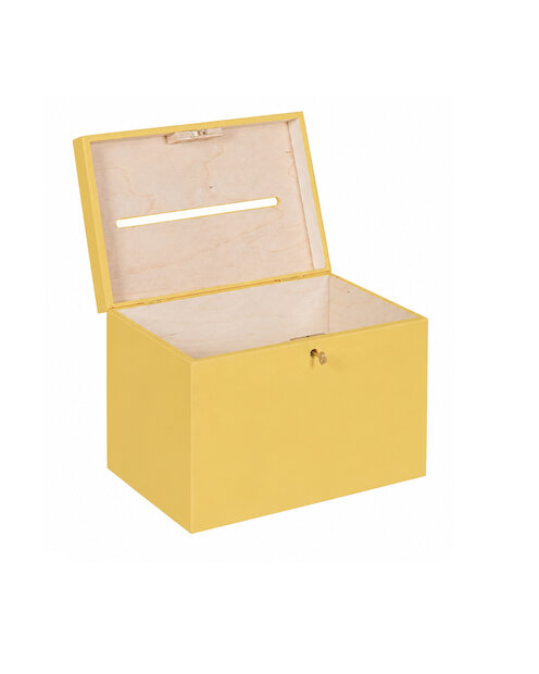 BAS enveloppenkist met slot Boterbloem - met koperen sleutel  | 29 x 20 x 21cm