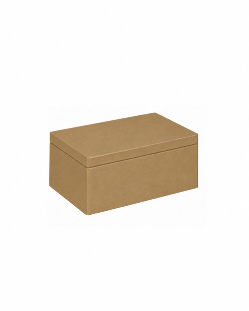Eva mini houten kist Toffee kleur met klepdeksel - 30 x 20 x 13 cm