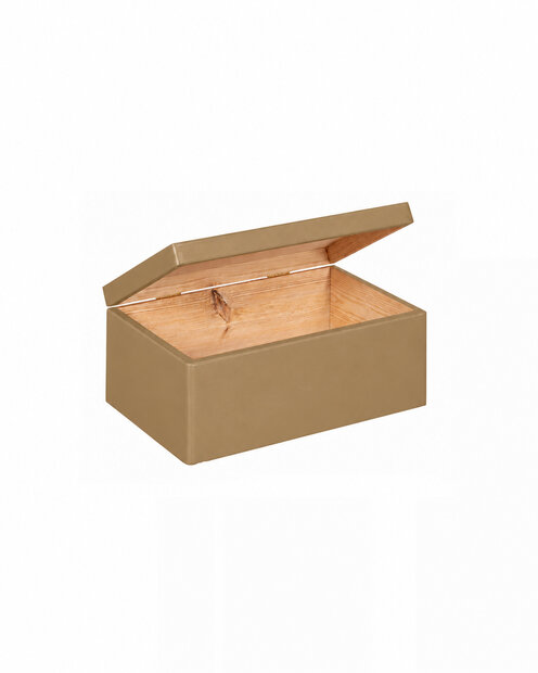 Eva mini houten kist Toffee kleur met klepdeksel - 30 x 20 x 13 cm
