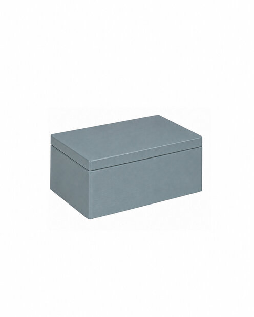 Eva mini houten kist denim kleur met klepdeksel - 30 x 20 x 13 cm