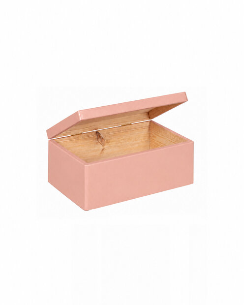 Eva mini houten kistje framboos met klepdeksel - 30 x 20 x 13 cm